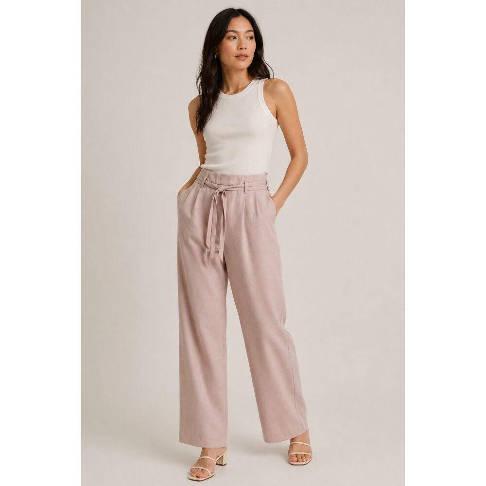 ROARI Kat Dusty Pink Tie Waist Trousers – Size 24  – NWT